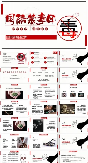 禁毒宣传PPT模板ppt模版