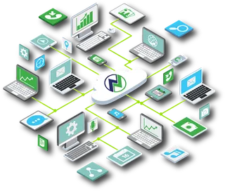 数据互联计算机卡通科技kv主视觉素材