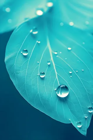 树叶露珠青色大气意境背景