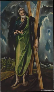 圣安德鲁肖像风景画油画