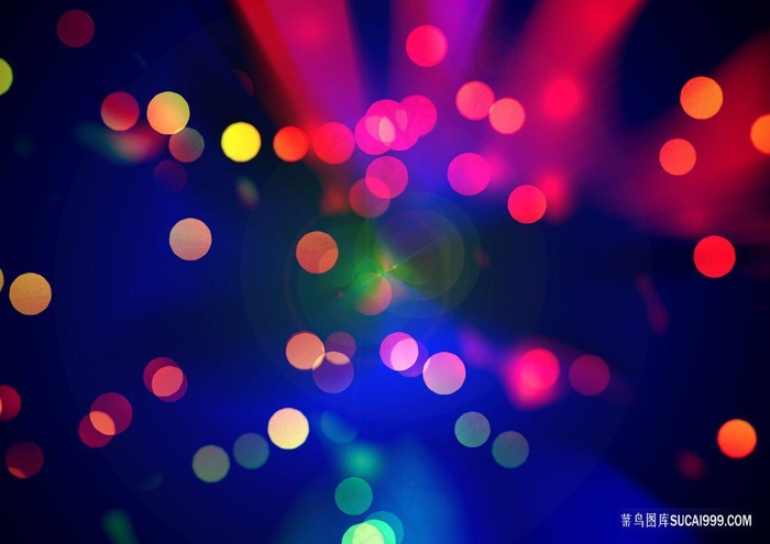 红色蓝色渐变射线炫光光斑背景