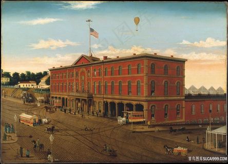 第三大道火车站油画风景画