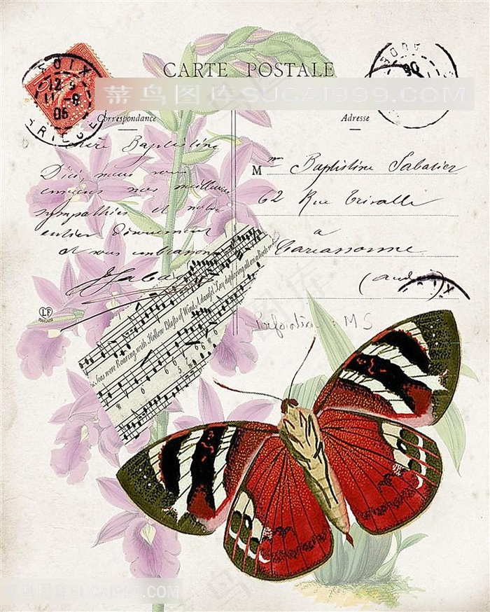 欧式蝴蝶花朵装饰画