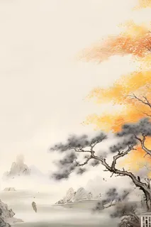 大气山水水墨意境背景 大气山水水墨意境背景