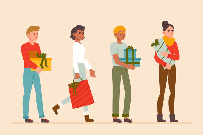 冬天服饰服装冬装穿冬装保暖冬季卡通人物男女装Ai矢量图片素材