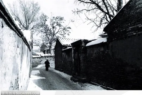 北京印象-古老的胡同街道雪景 北京印象-古老的胡同街道雪景