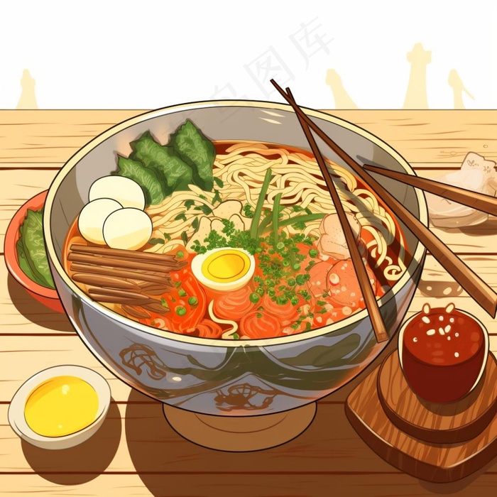 美食食物面条麻辣烫插画素材(1024x1024)