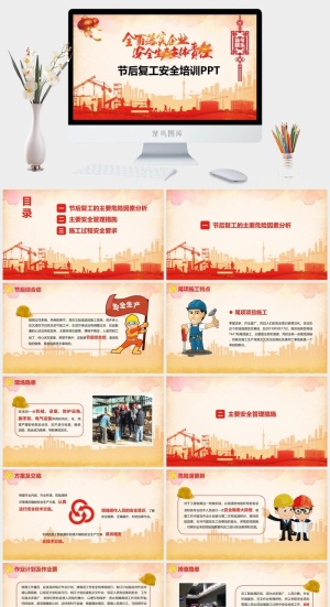 安全生产PPT模板预览图