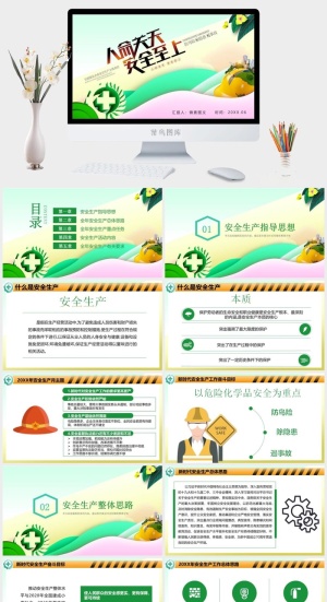 安全生产PPT模板预览图