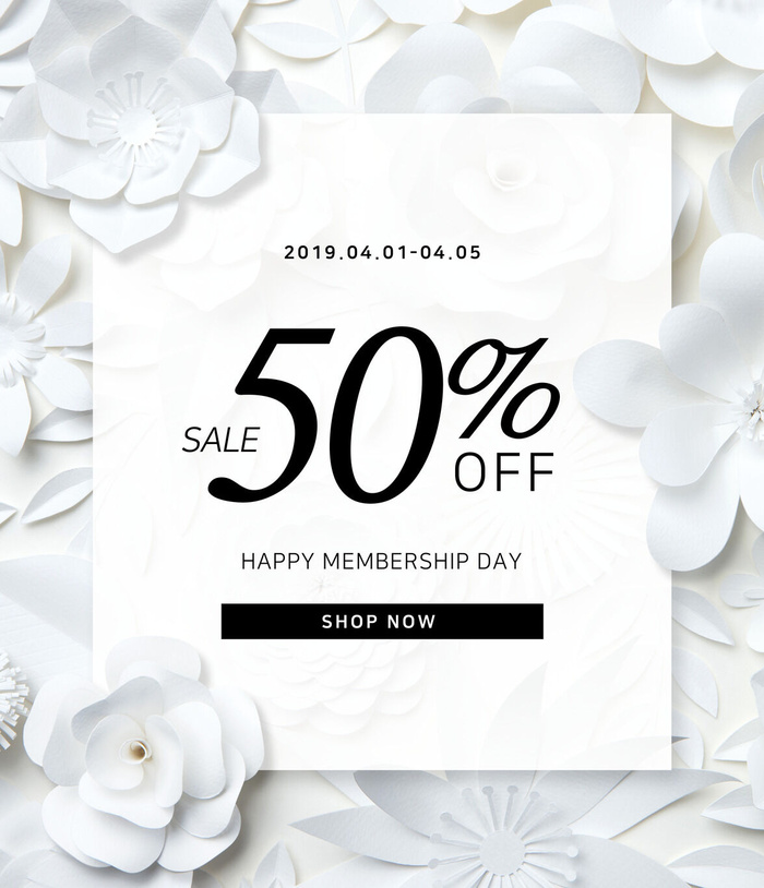 电商活动促销花卉白色海报