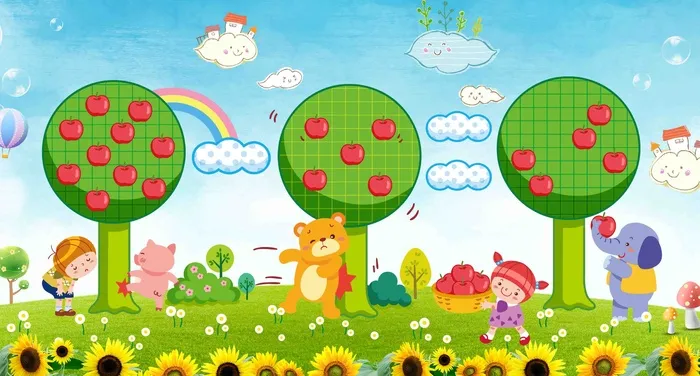 幼儿园背景墙psd模版下载