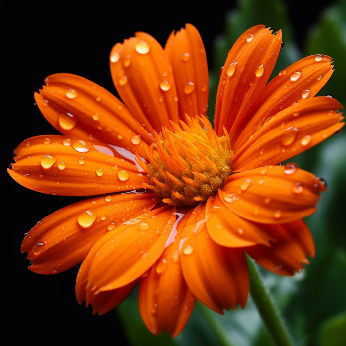 橘色雏菊细节特写摄影图