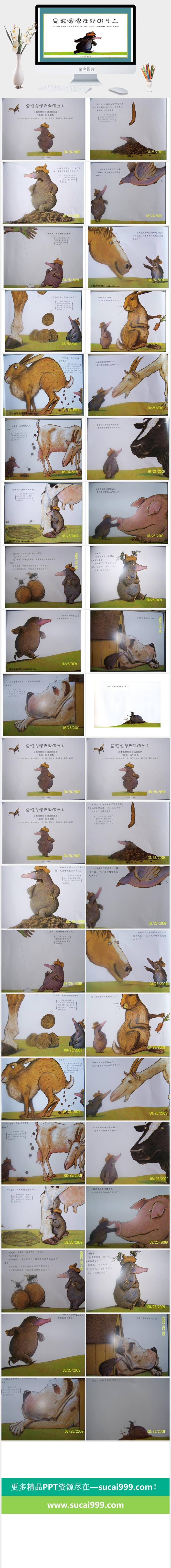 是谁嗯嗯在我头上幼儿园绘本故事ppt模版