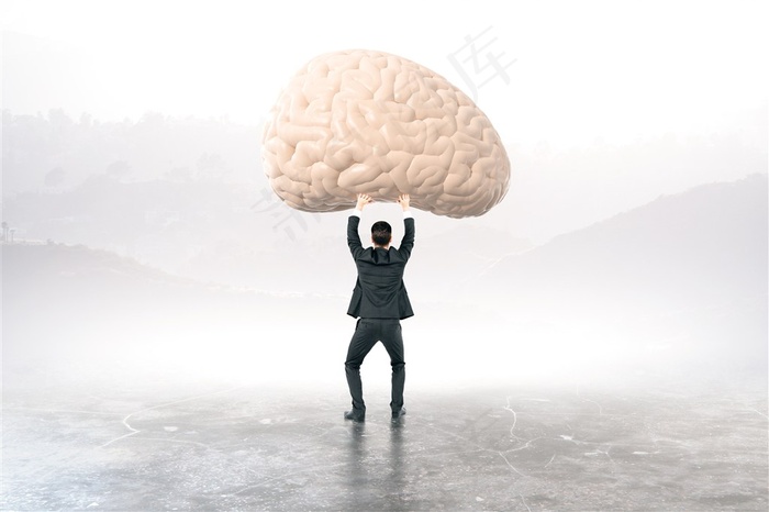 登台阶的商务人士素材图片