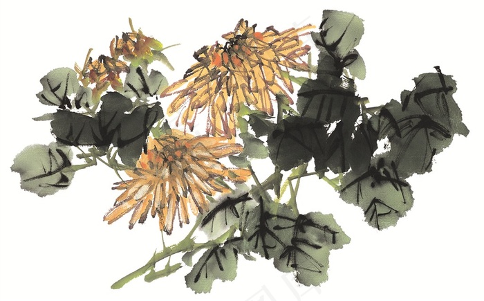 写意花卉艺术绘画jpg素材