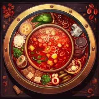 红油火锅卡通插画背景
