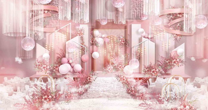 粉色浪漫婚礼效果图