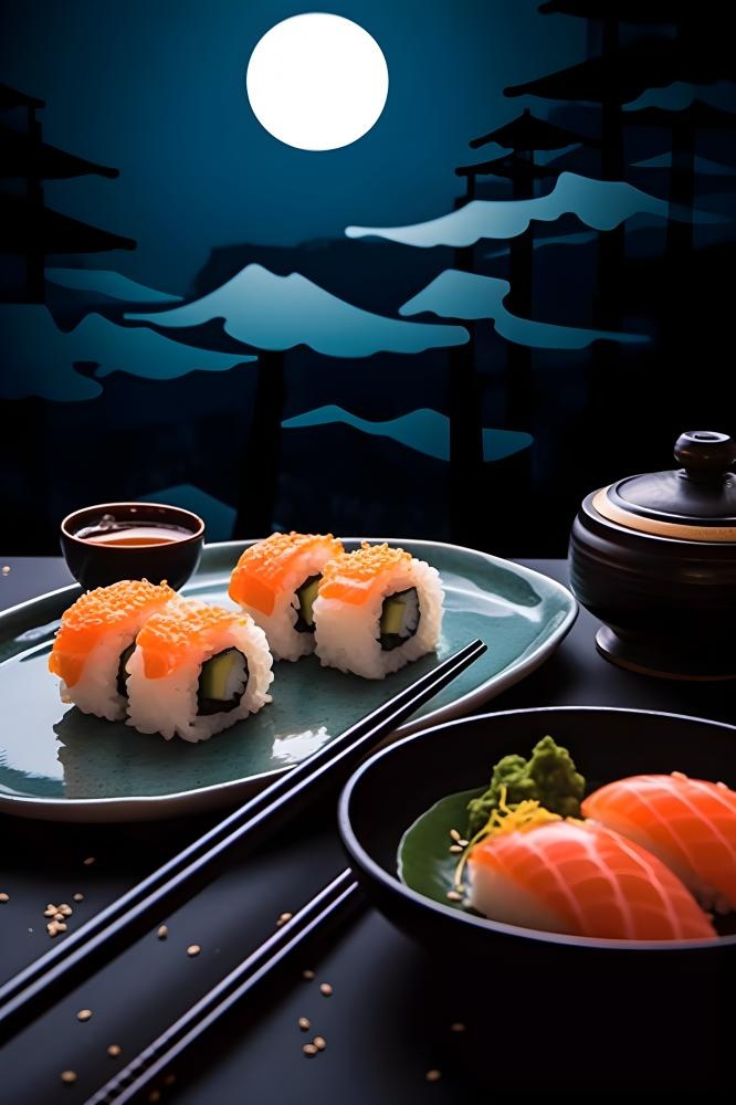 日式美食寿司背景