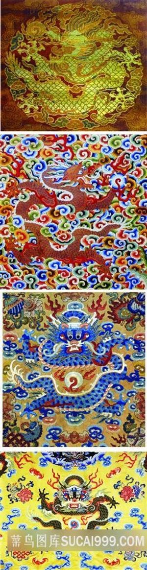 龙纹图案刺绣素材