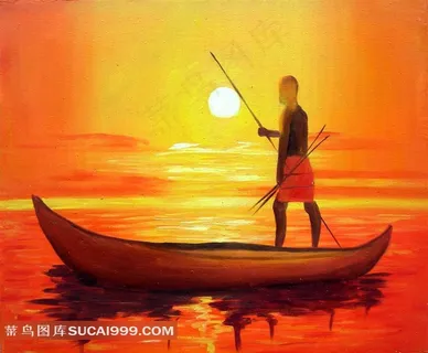 落日抽象油画素材 落日抽象油画素材