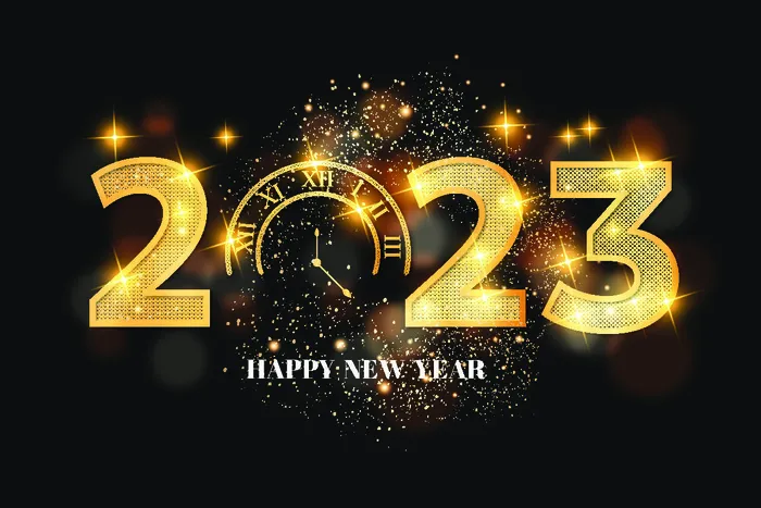 兔年快乐2023年黑金背景