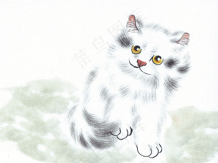 水墨猫大图摄影图片