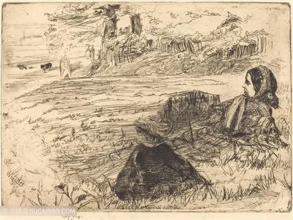 惠斯勒素描田园美景艺术挂画 惠斯勒素描田园美景艺术挂画