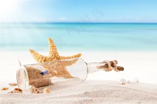 时尚夏日沙滩景色图片