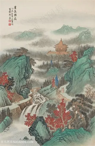 王军河《传统山水皴法解析》配图37清泉雅居