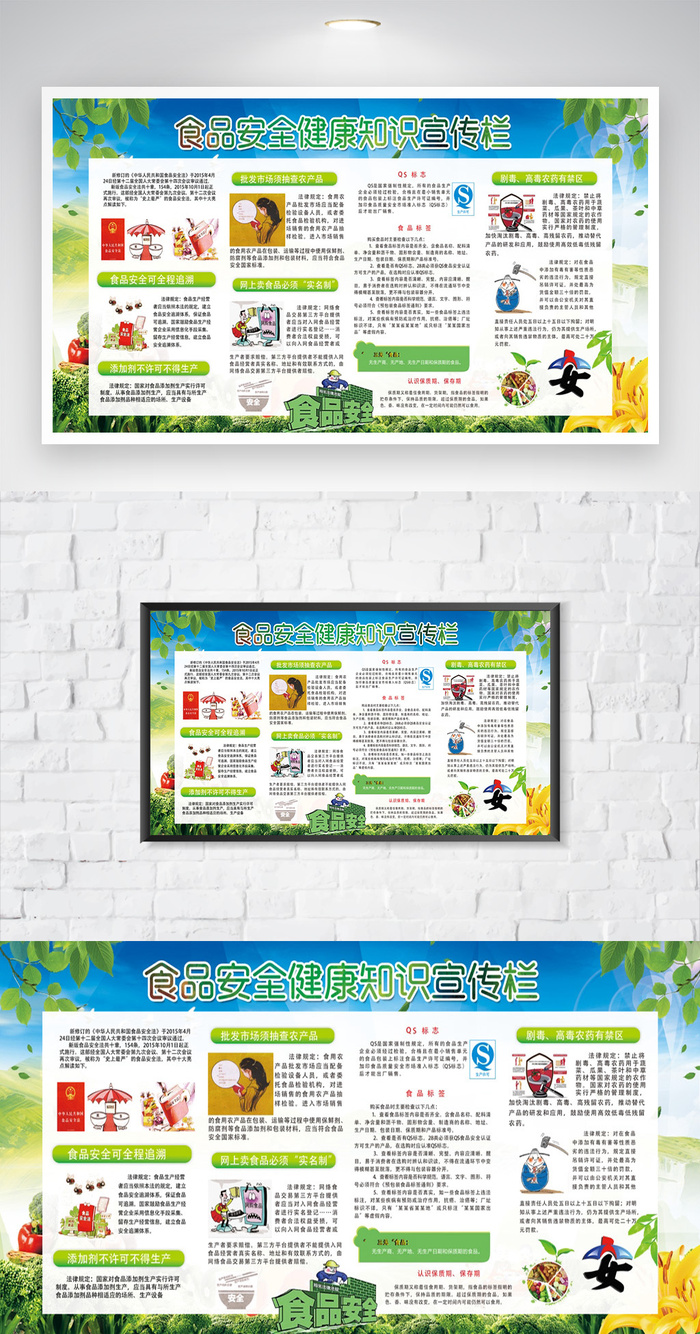创意食品安全知识展板设计psd模版下载
