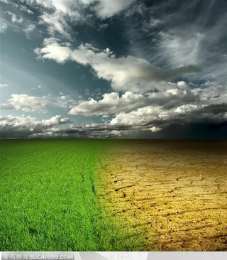 自然风光高清图片干涸土地草地乌云