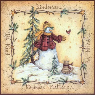 雪人高清复古艺术插画