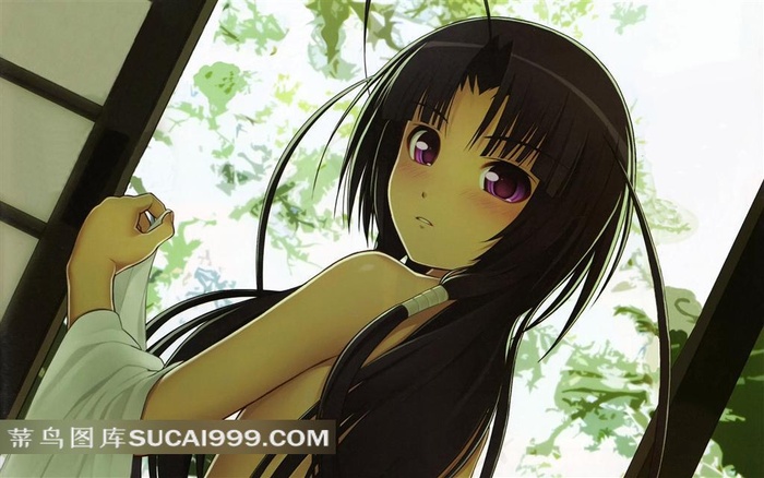 转头的动漫美少女插画素材