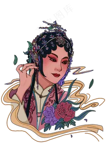[京剧国粹]戏剧国潮、国粹头像插画女头插画