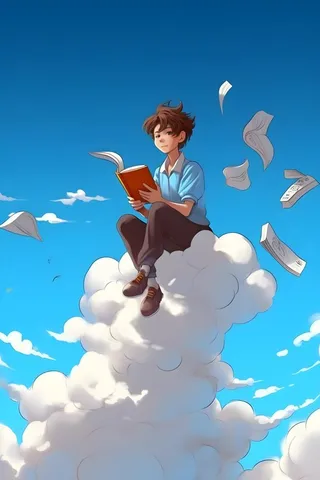 考试复习冲刺时间学生天空背景