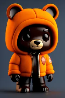 穿衣服的小熊3D形象设计