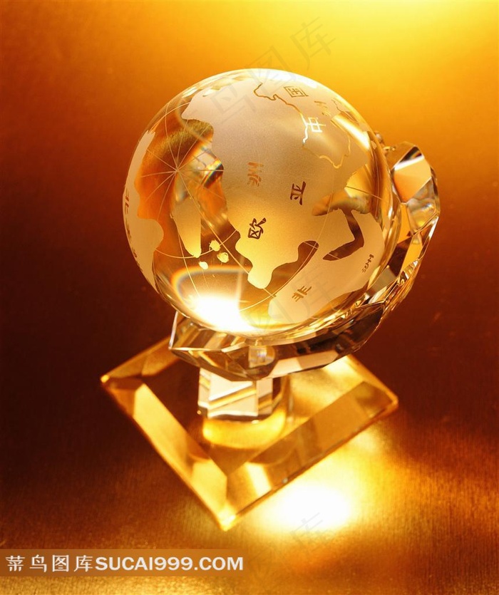 立体金色地球商务图片