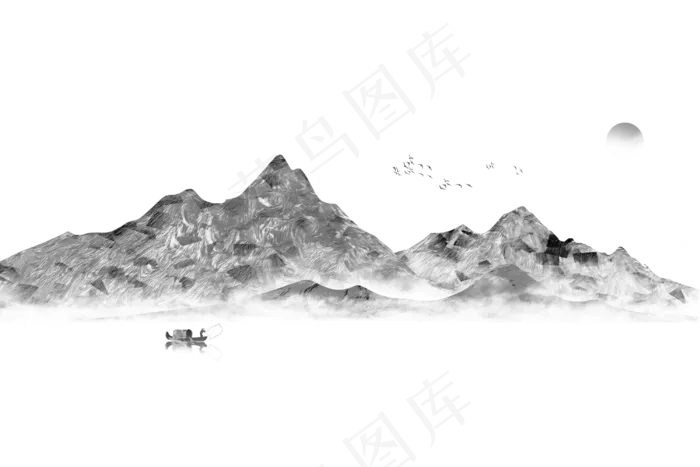 水墨山水素材 