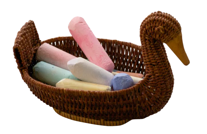 竹编篮子粉笔盒