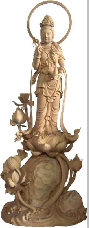 雕塑观音木材素材