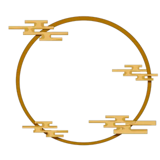 中国风中式传统祥云图案国潮古风边框云纹装饰元素PNG免抠素材图