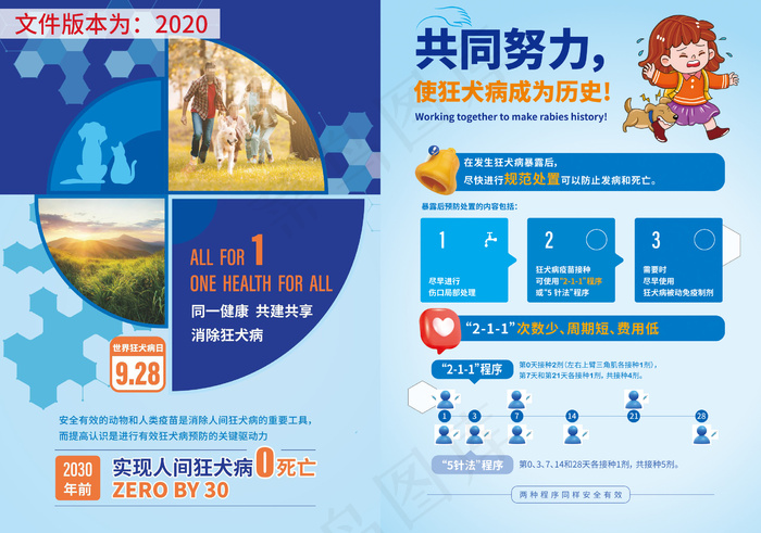 2023年狂犬病日宣传单页cdr矢量模版下载