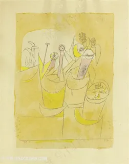 保罗克利手绘简约时尚植物装饰画