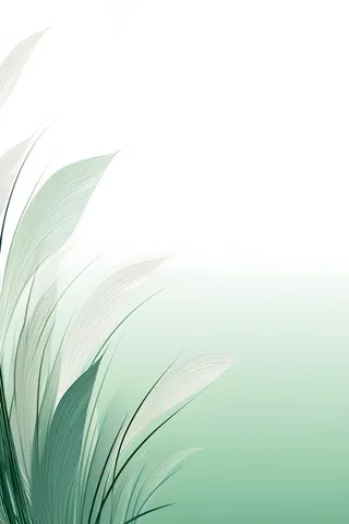 清新大气绿色芦苇羽毛背景