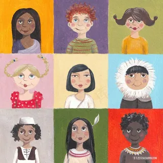 时尚水彩人物肖像装饰画