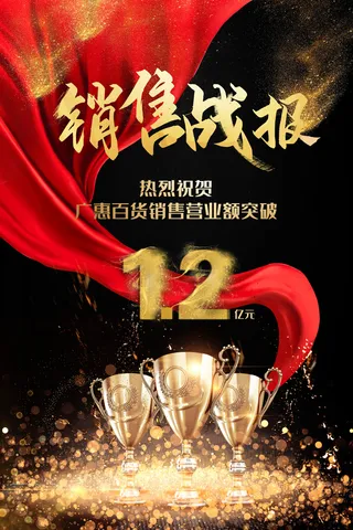 2022企业公司销售业绩年终大捷军令喜报PSD设计素材模板