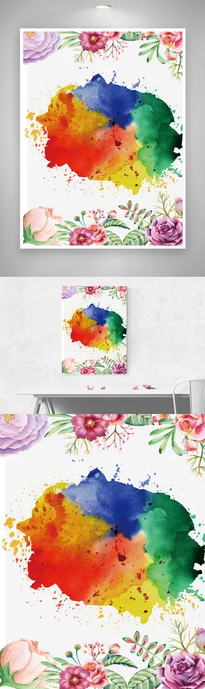 简约花朵海报元素