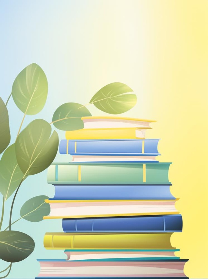 黄绿色清新渐变书籍背景