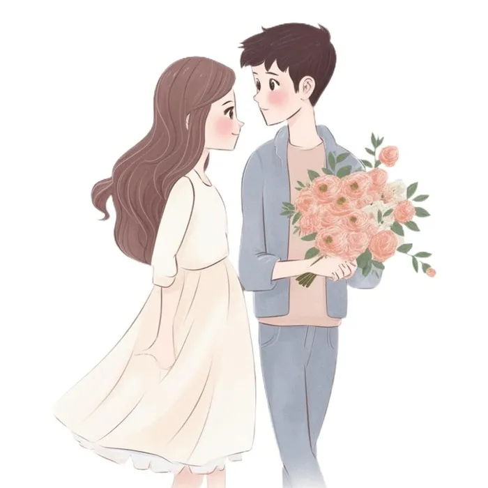 520情人节情侣拥抱花人物免抠(1024x1024)