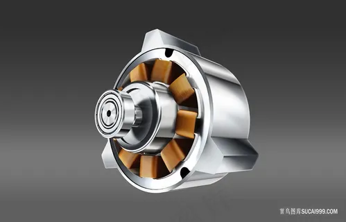 3D金属质感纯铜线圈电机效果图